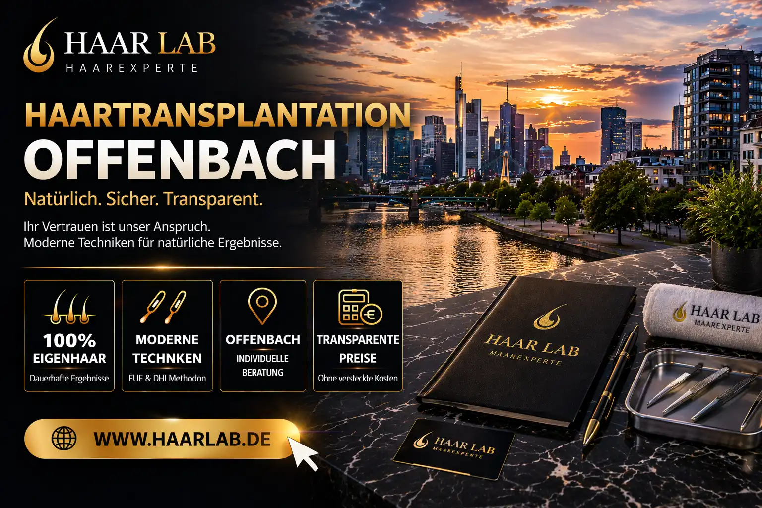 Haartransplantation Offenbach | Methoden & Kosten 2026 | HaarLab
